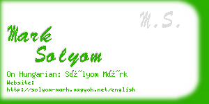 mark solyom business card